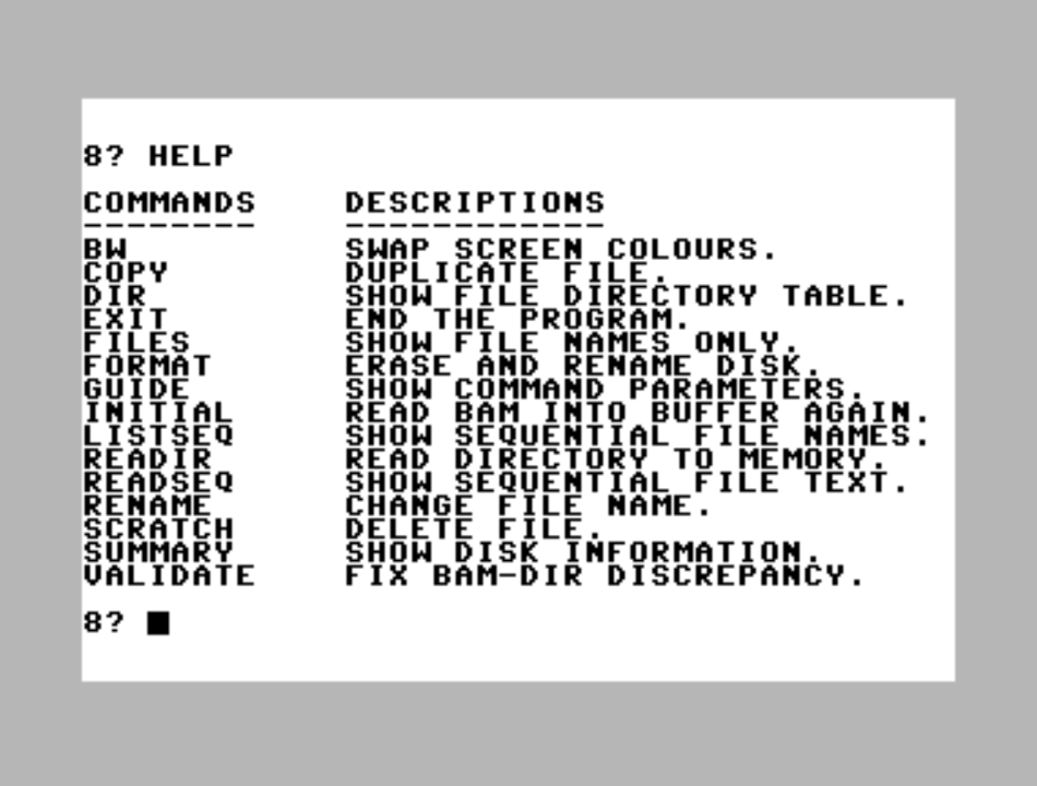 Screenshot of Midlife Shell 1541 with white background.